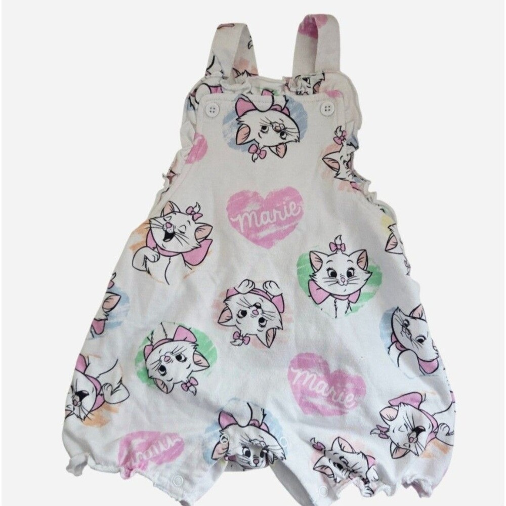 Disney Baby Marie The Aristocats Cat Print Sleeveless Snap Romper 12-18M